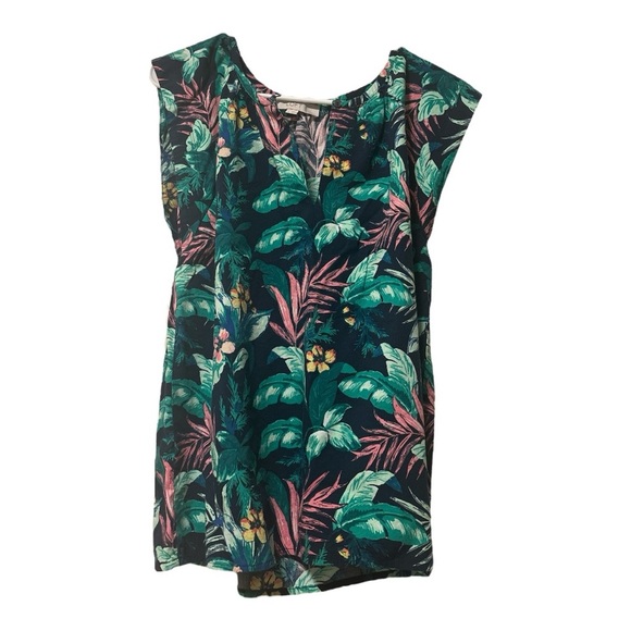 Loft Tropical Print Sleeveless Tank Top tropical floral print Size Small - Picture 2 of 3